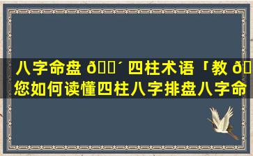 八字命盘 🐴 四柱术语「教 🐝 您如何读懂四柱八字排盘八字命盘解读」
